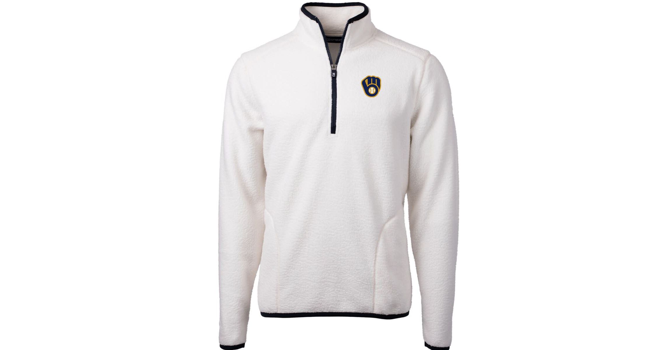 MLB Milwaukee Brewers Cascade Eco Sherpa Fleece Quarter-Zip Pullover Jacket