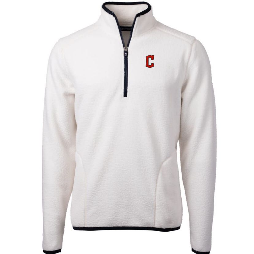 MLB Cleveland Guardians Cascade Eco Sherpa Fleece Quarter-Zip Pullover Jacket