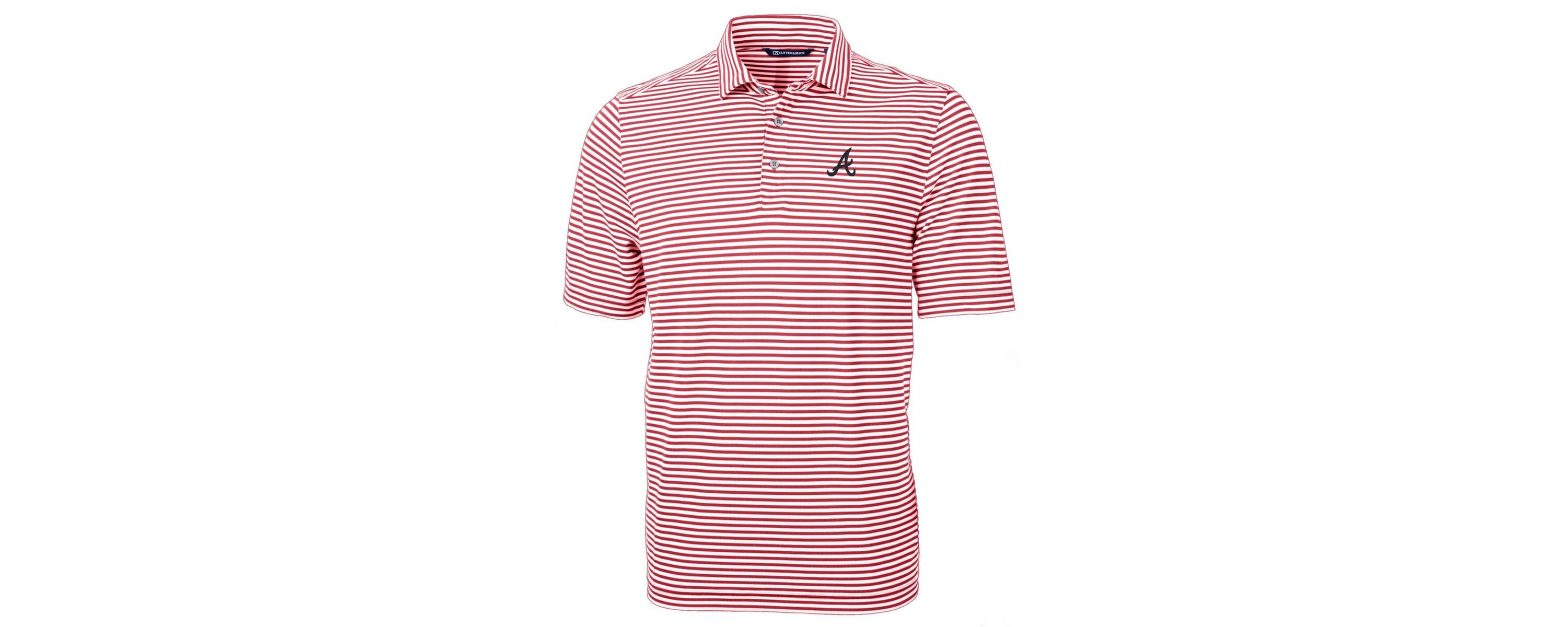 MLB Atlanta Braves Virtue Eco Pique Stripe Recycled Polo