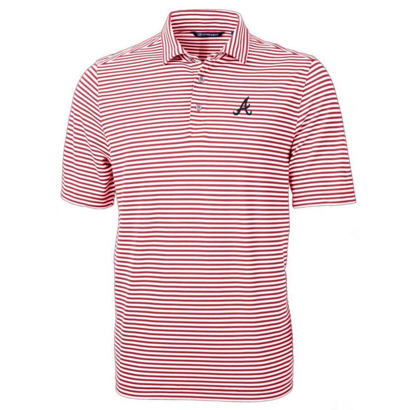 MLB Atlanta Braves Virtue Eco Pique Stripe Recycled Polo