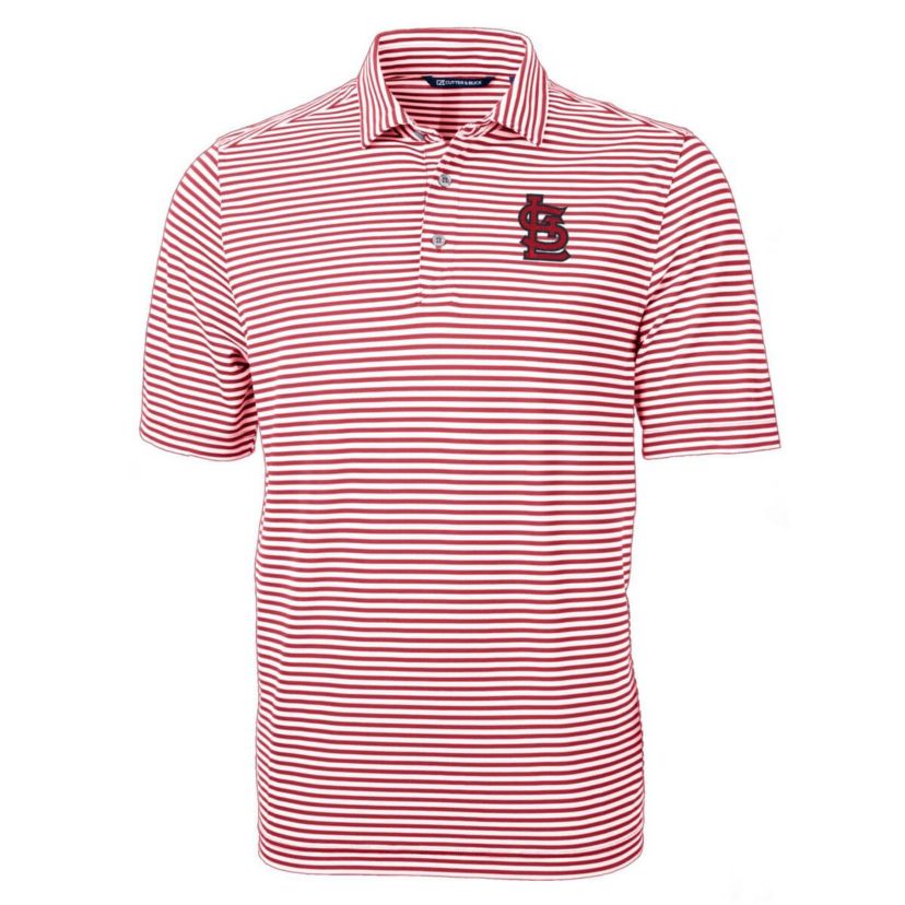 MLB St. Louis Cardinals Virtue Eco Pique Stripe Recycled Polo