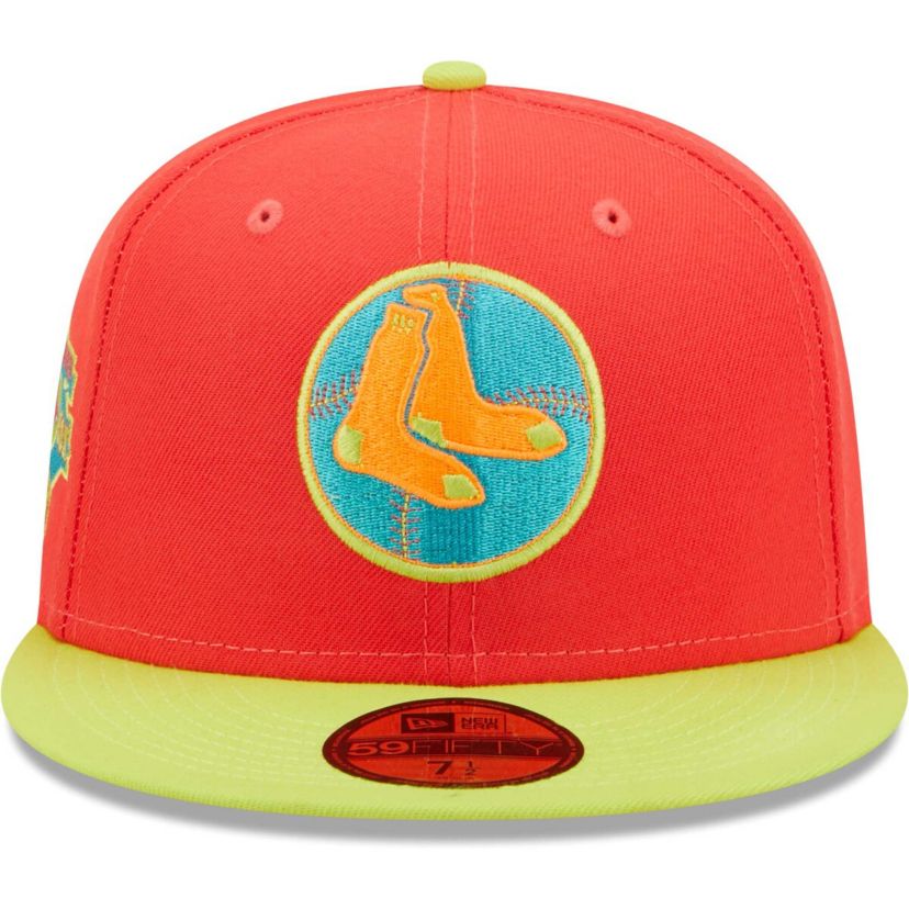 Boston Red Sox MLB Red/Neon Boston Sox Lava Highlighter Combo 59FIFTY Fitted Hat