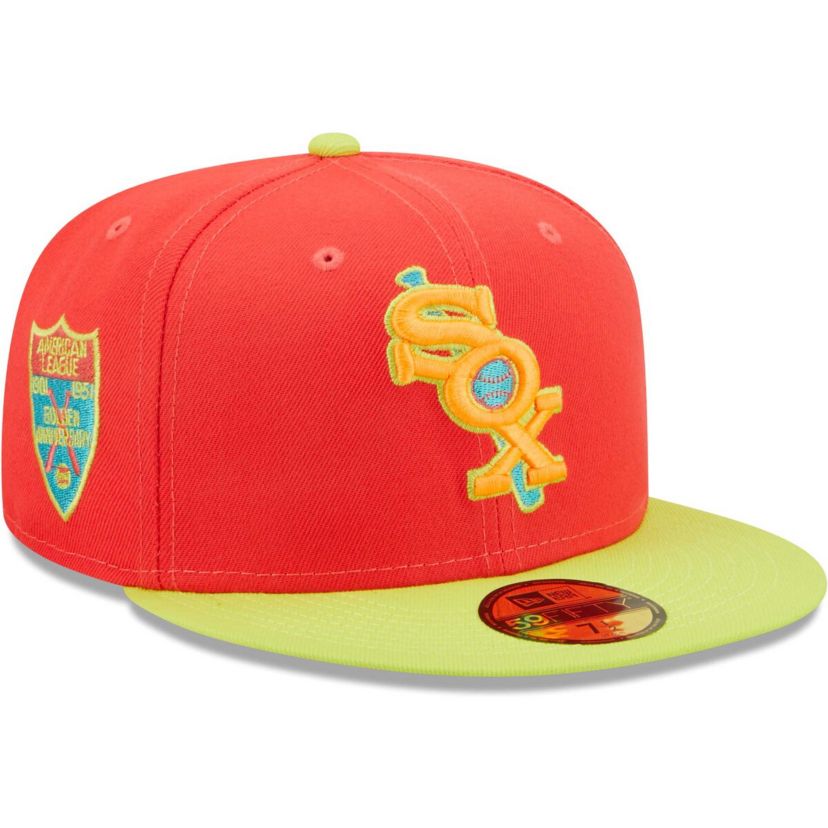 Chicago White Sox MLB Red/Neon Chicago Sox Lava Highlighter Combo 59FIFTY Fitted Hat
