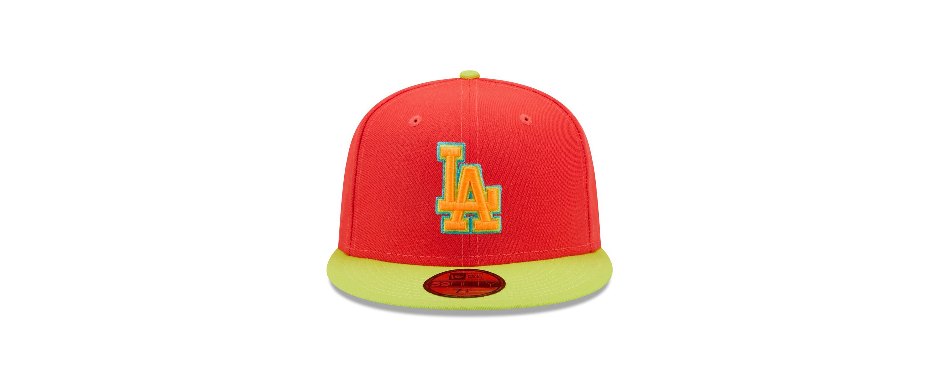 MLB Red/Neon Los Angeles Dodgers 1978 World Series Lava Highlighter Combo 59FIFTY Fitted Hat