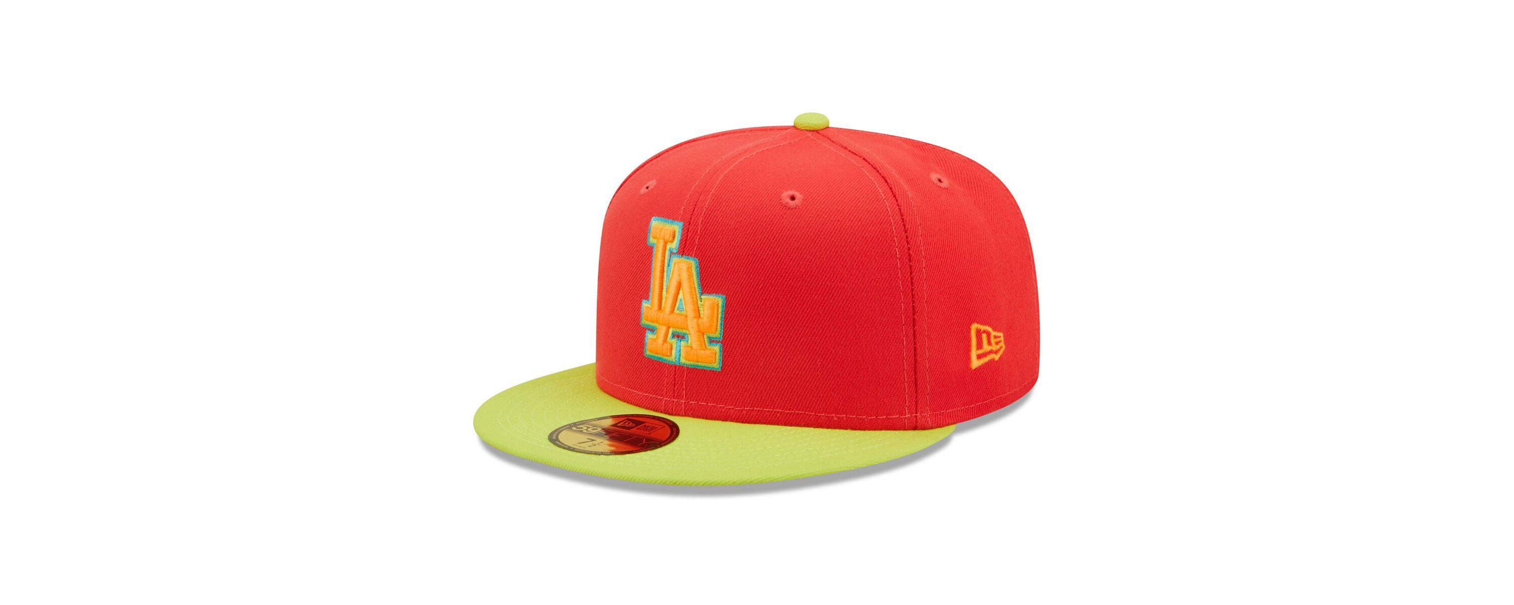 MLB Red/Neon Los Angeles Dodgers 1978 World Series Lava Highlighter Combo 59FIFTY Fitted Hat