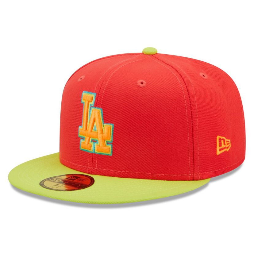 MLB Red/Neon Los Angeles Dodgers 1978 World Series Lava Highlighter Combo 59FIFTY Fitted Hat