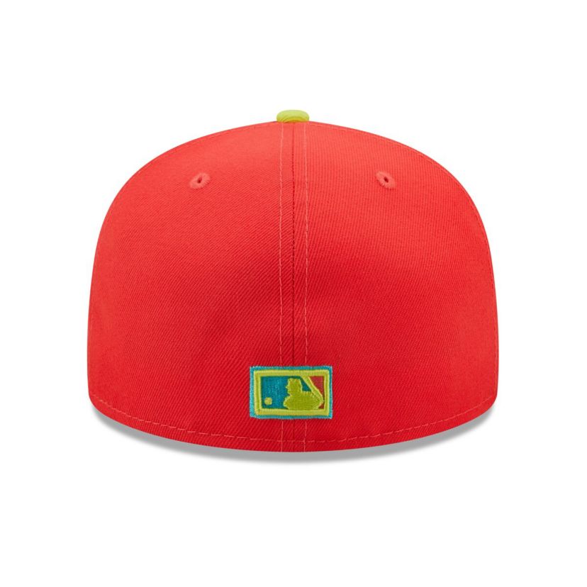 MLB Red/Neon Los Angeles Dodgers 1978 World Series Lava Highlighter Combo 59FIFTY Fitted Hat