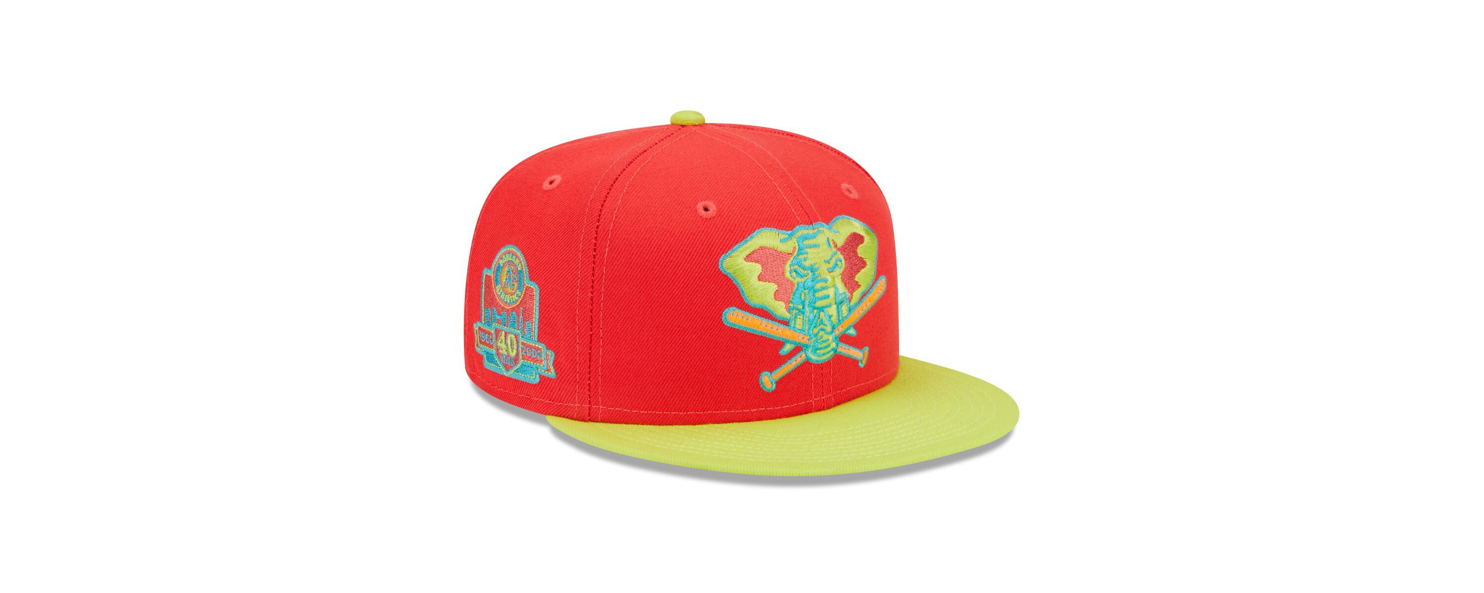 Oakland Athletics MLB Red/Neon Athletics 40th Anniversary Lava Highlighter Combo 59FIFTY Fitted Hat