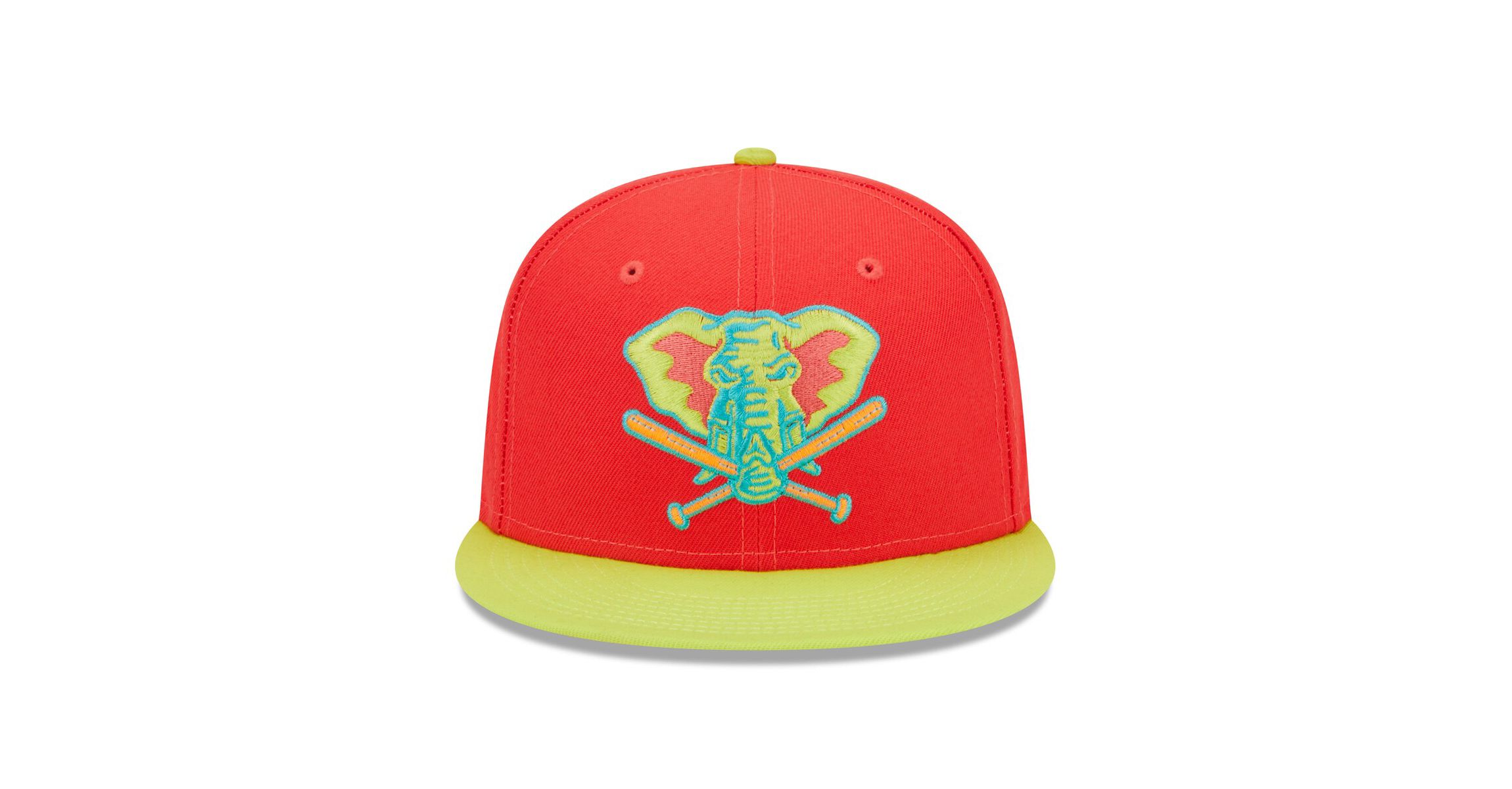 Oakland Athletics MLB Red/Neon Athletics 40th Anniversary Lava Highlighter Combo 59FIFTY Fitted Hat