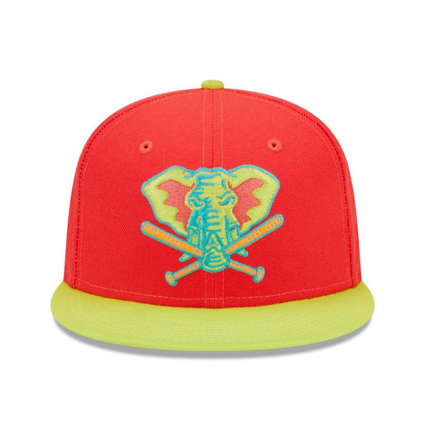 Oakland Athletics MLB Red/Neon Athletics 40th Anniversary Lava Highlighter Combo 59FIFTY Fitted Hat