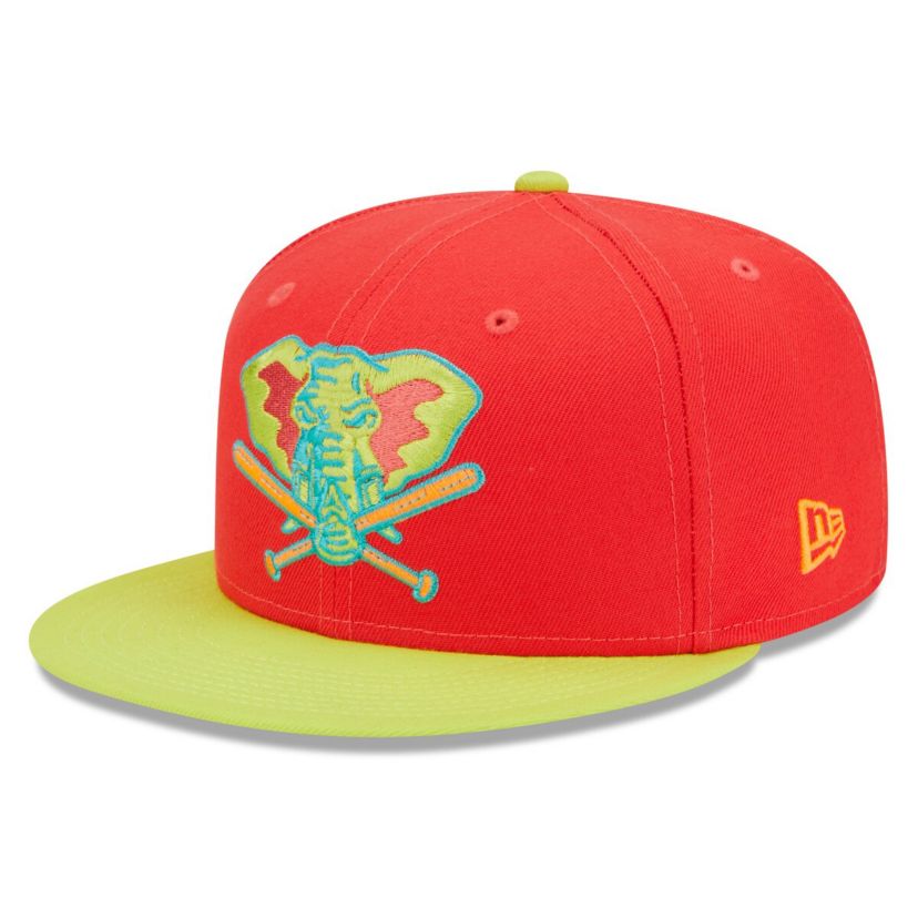 Oakland Athletics MLB Red/Neon Athletics 40th Anniversary Lava Highlighter Combo 59FIFTY Fitted Hat