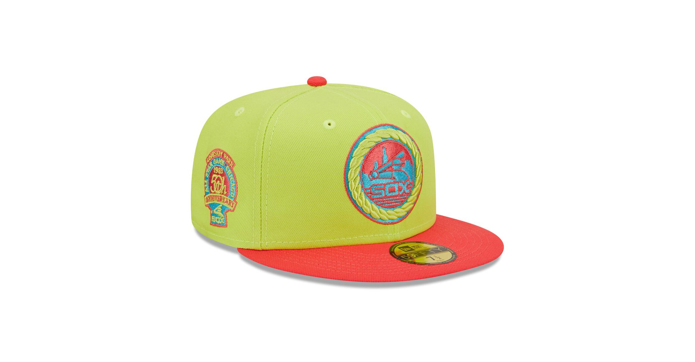 Chicago White Sox MLB Green/Red Chicago Sox 1983 MLB All-Star Game Cyber Highlighter 59FIFTY Fitted Hat