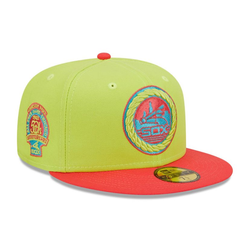 Chicago White Sox MLB Green/Red Chicago Sox 1983 MLB All-Star Game Cyber Highlighter 59FIFTY Fitted Hat
