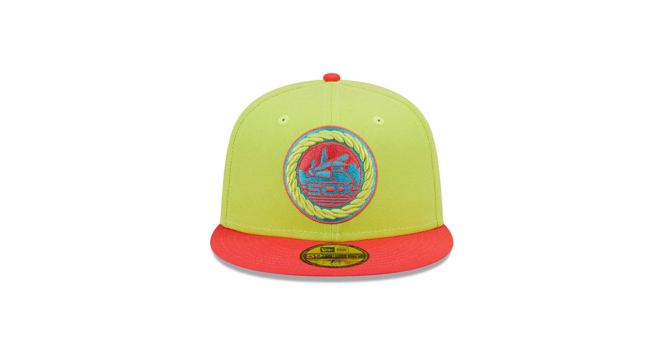 Chicago White Sox MLB Green/Red Chicago Sox 1983 MLB All-Star Game Cyber Highlighter 59FIFTY Fitted Hat