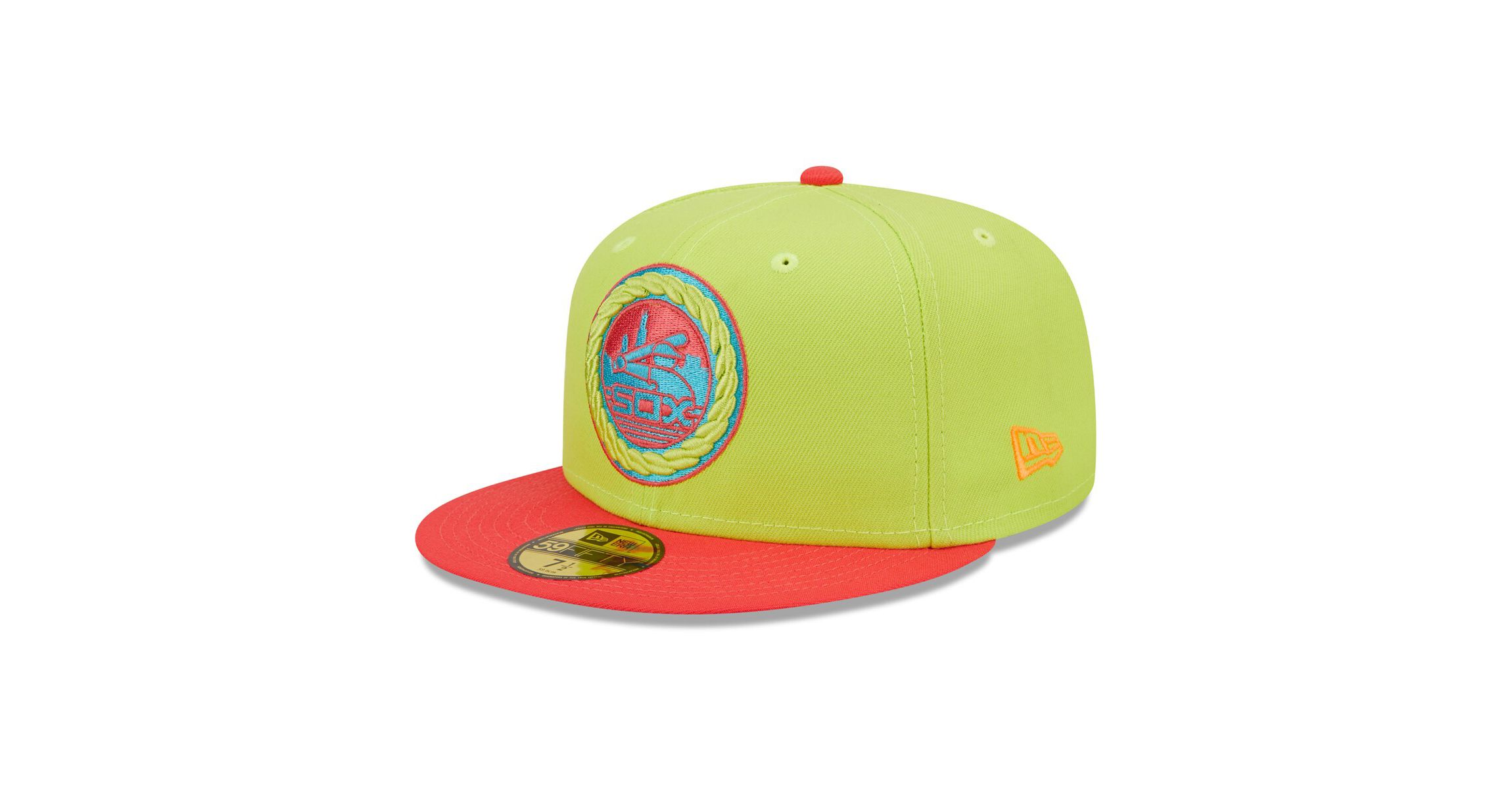 Chicago White Sox MLB Green/Red Chicago Sox 1983 MLB All-Star Game Cyber Highlighter 59FIFTY Fitted Hat