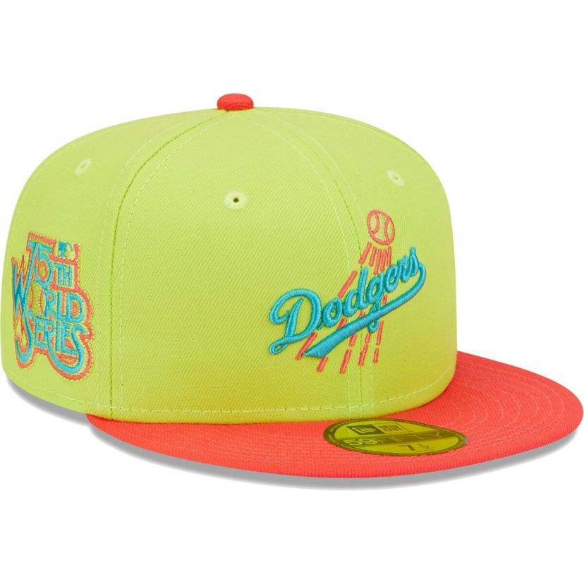 MLB Green/Red Los Angeles Dodgers Cyber Highlighter 59FIFTY Fitted Hat