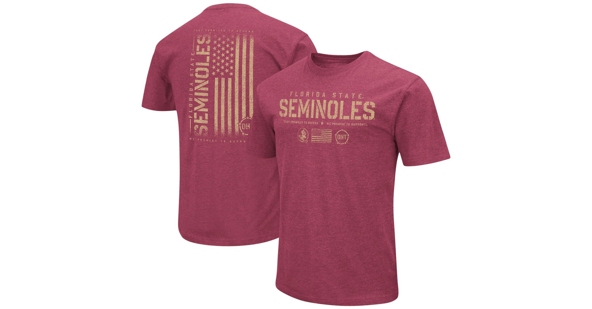 NCAA Florida State Seminoles OHT Military Appreciation Flag 2.0 T-Shirt