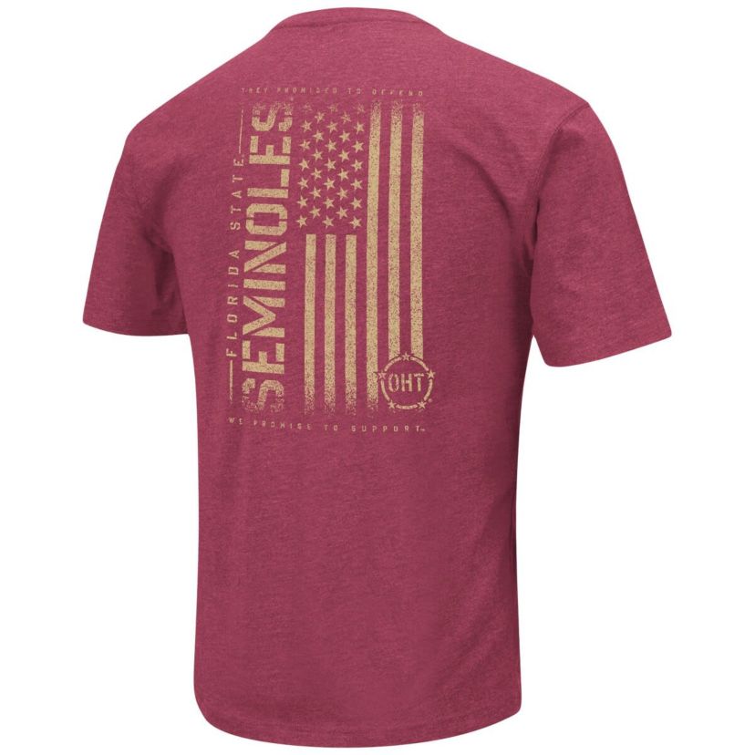 NCAA Florida State Seminoles OHT Military Appreciation Flag 2.0 T-Shirt
