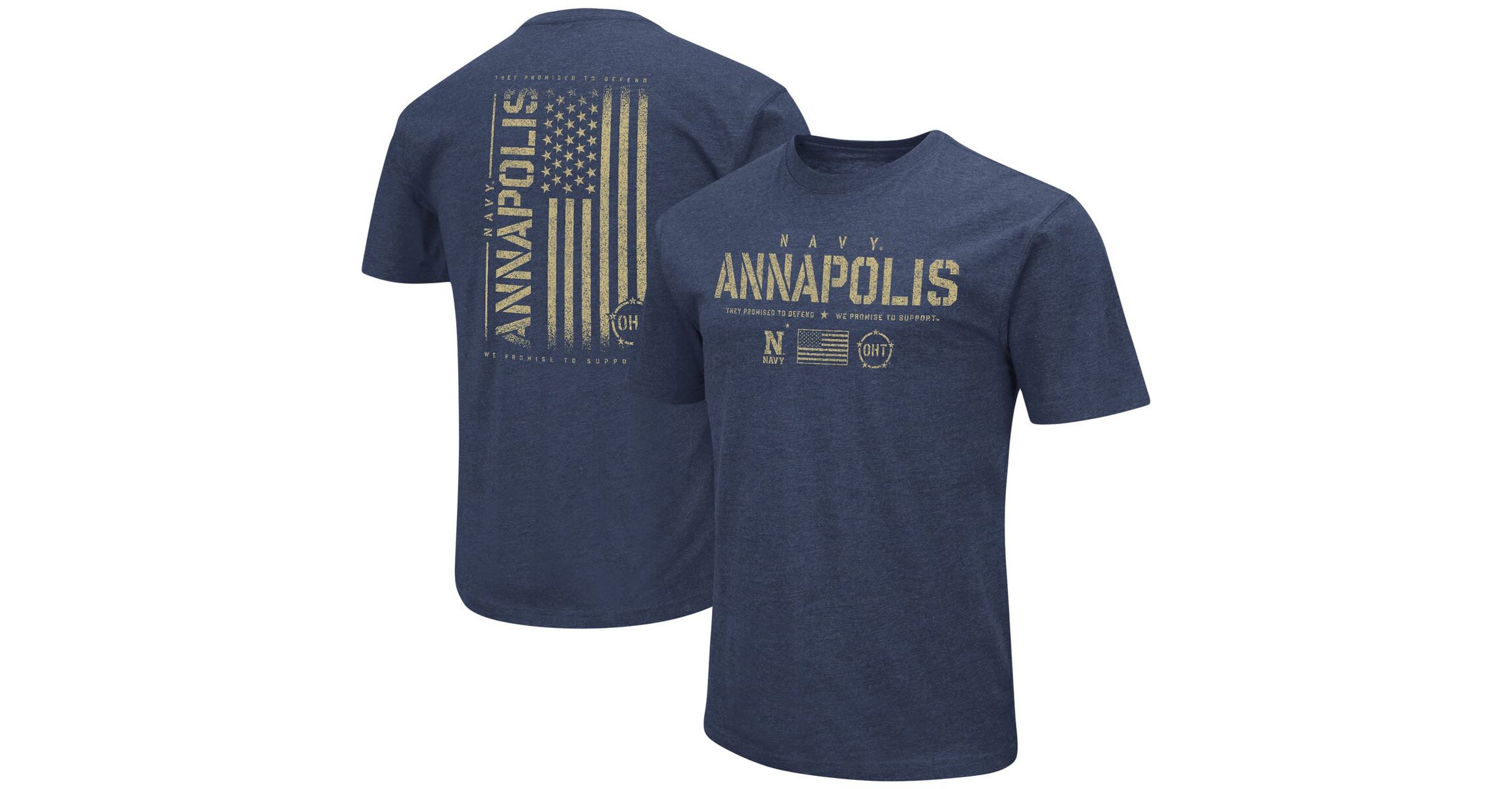 Navy Midshipmen NCAA Midshipmen OHT Military Appreciation Flag 2.0 T-Shirt