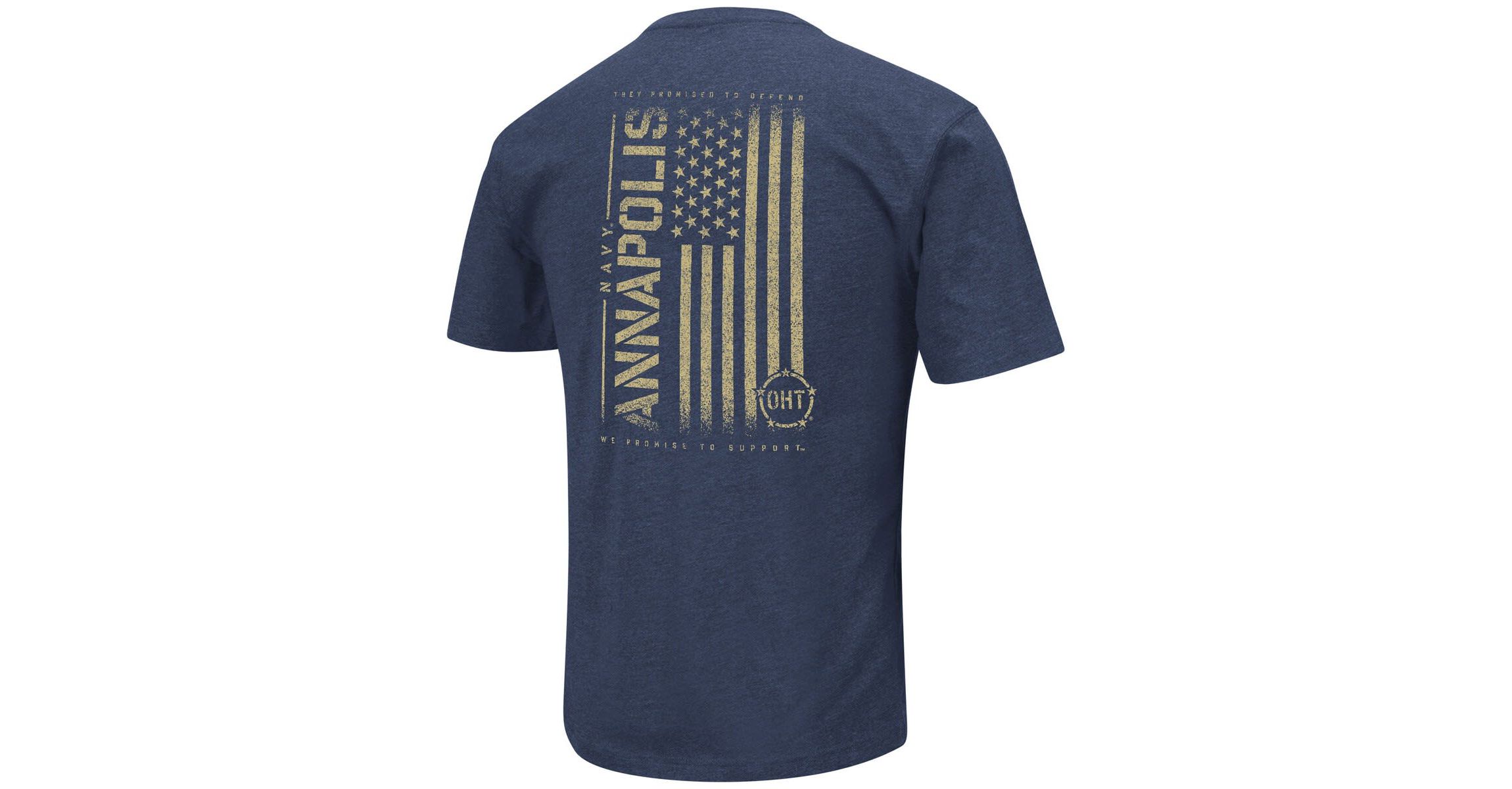 Navy Midshipmen NCAA Midshipmen OHT Military Appreciation Flag 2.0 T-Shirt