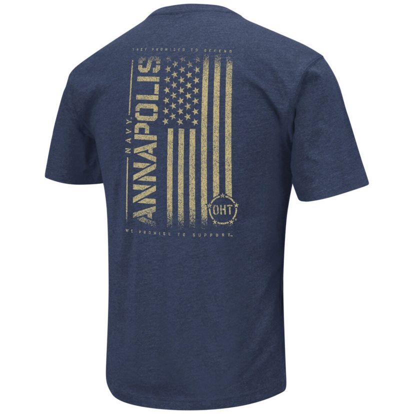 Navy Midshipmen NCAA Midshipmen OHT Military Appreciation Flag 2.0 T-Shirt