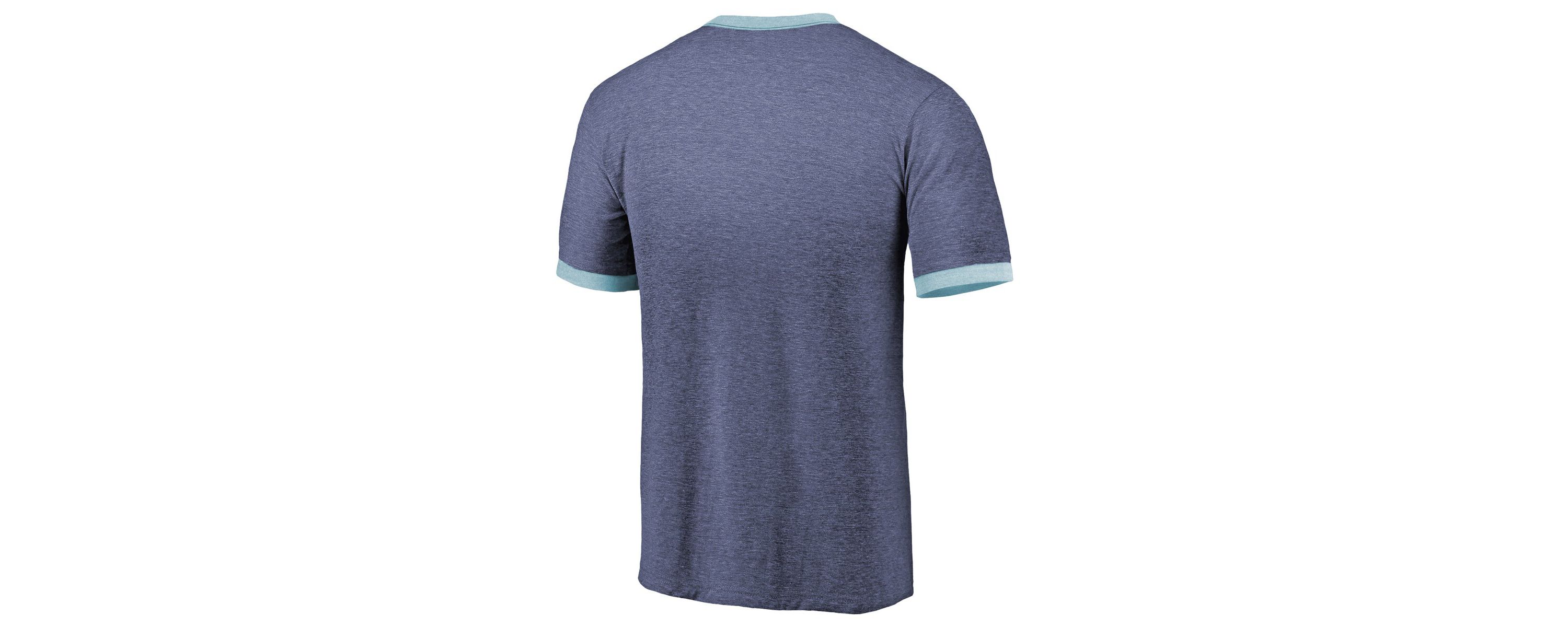NHL ed Deep Sea Seattle Kraken Ringer Contrast Tri-Blend T-Shirt