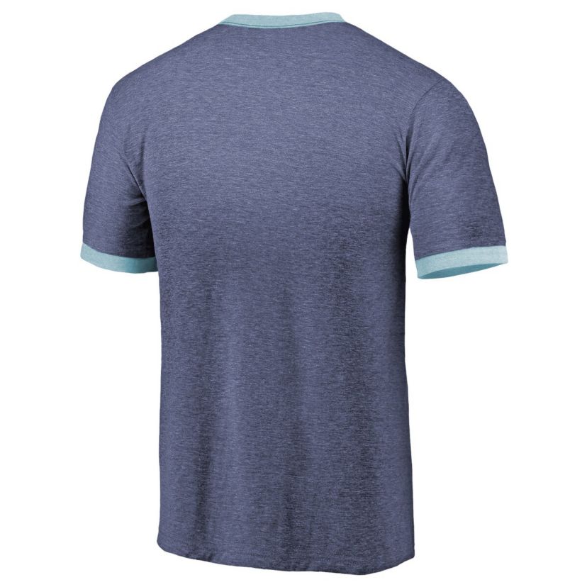 NHL ed Deep Sea Seattle Kraken Ringer Contrast Tri-Blend T-Shirt