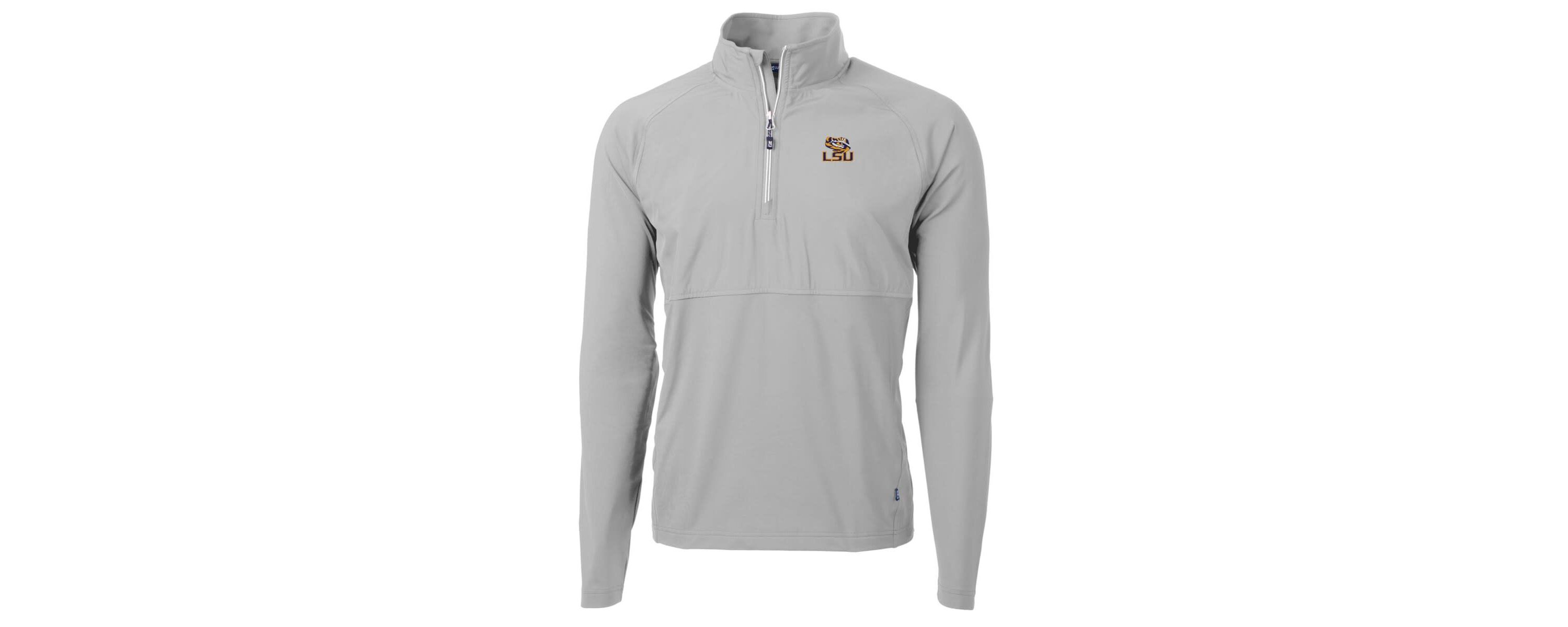 NCAA LSU Tigers Adapt Eco Knit Hybrid Recycled Quarter-Zip Pullover Top