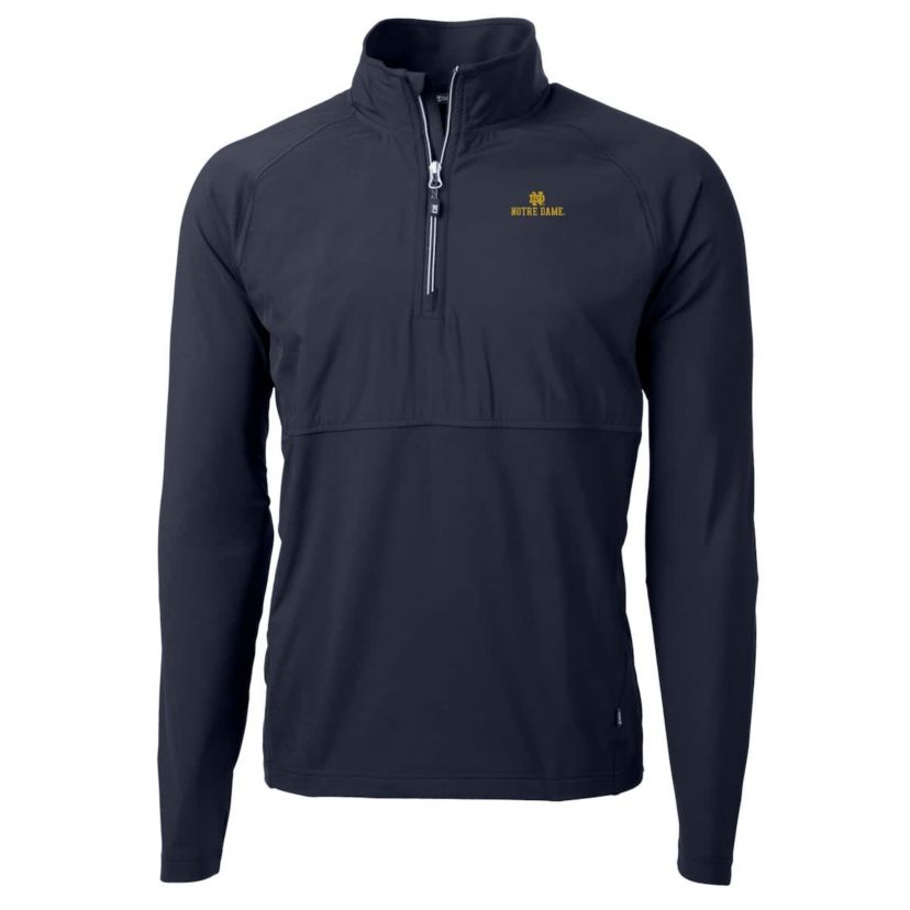 NCAA Notre Dame Fighting Irish Adapt Eco Knit Hybrid Recycled Quarter-Zip Pullover Top