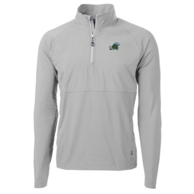 Cutter & Buck Men's Tulane Green Wave NCAA Tulane Wave Adapt Eco Knit Hybrid Recycled Quarter-Zip Pullover Top