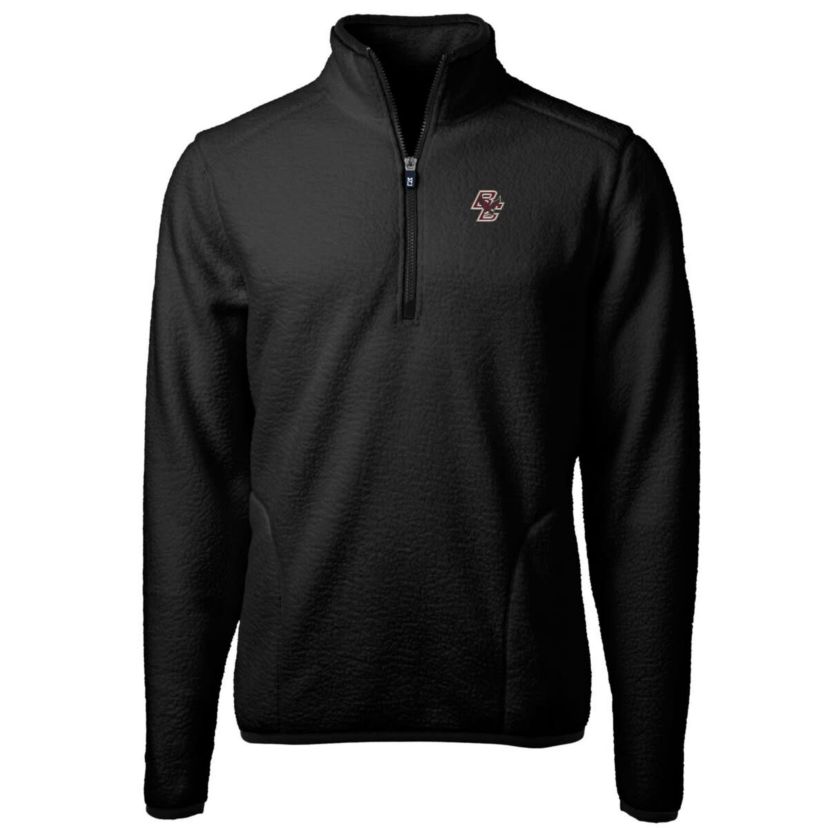 Boston College Eagles NCAA Boston NCAA Eagles Team Logo Cascade Eco Sherpa Fleece Quarter-Zip Pullover Jacket