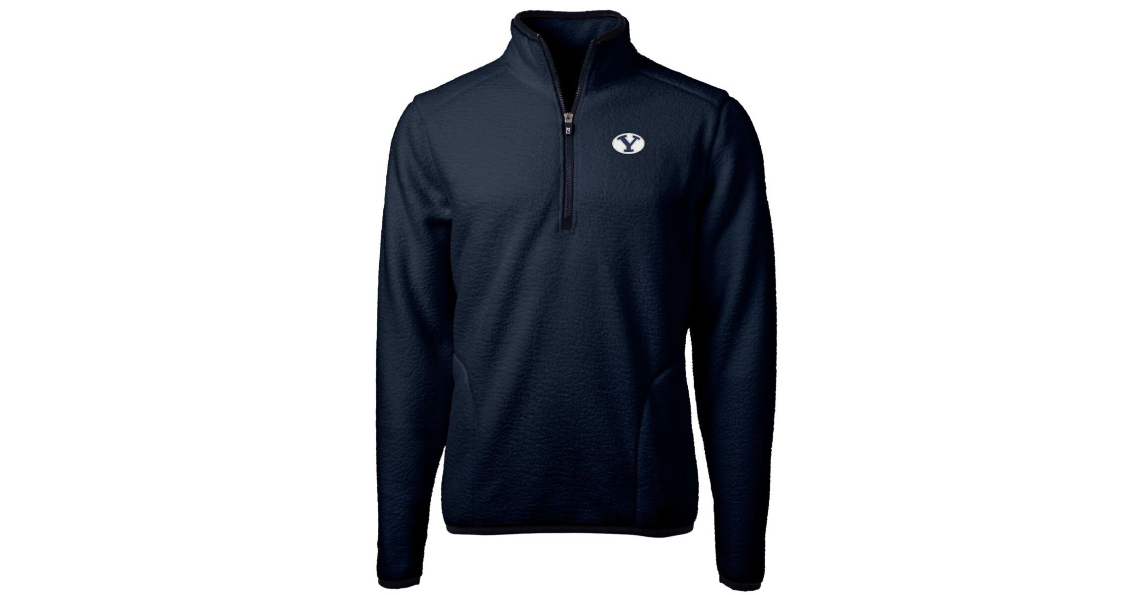 NCAA BYU Cougars Team Logo Cascade Eco Sherpa Fleece Quarter-Zip Pullover Jacket