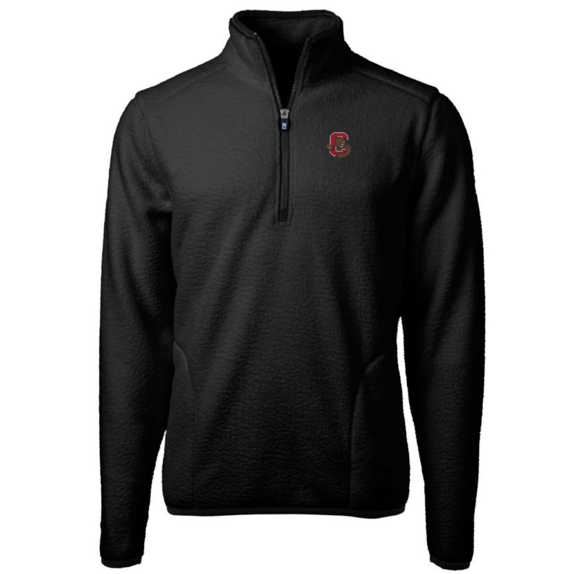 Cornell Big Red NCAA Cornell Big Team Logo Cascade Eco Sherpa Fleece Quarter-Zip Pullover Jacket