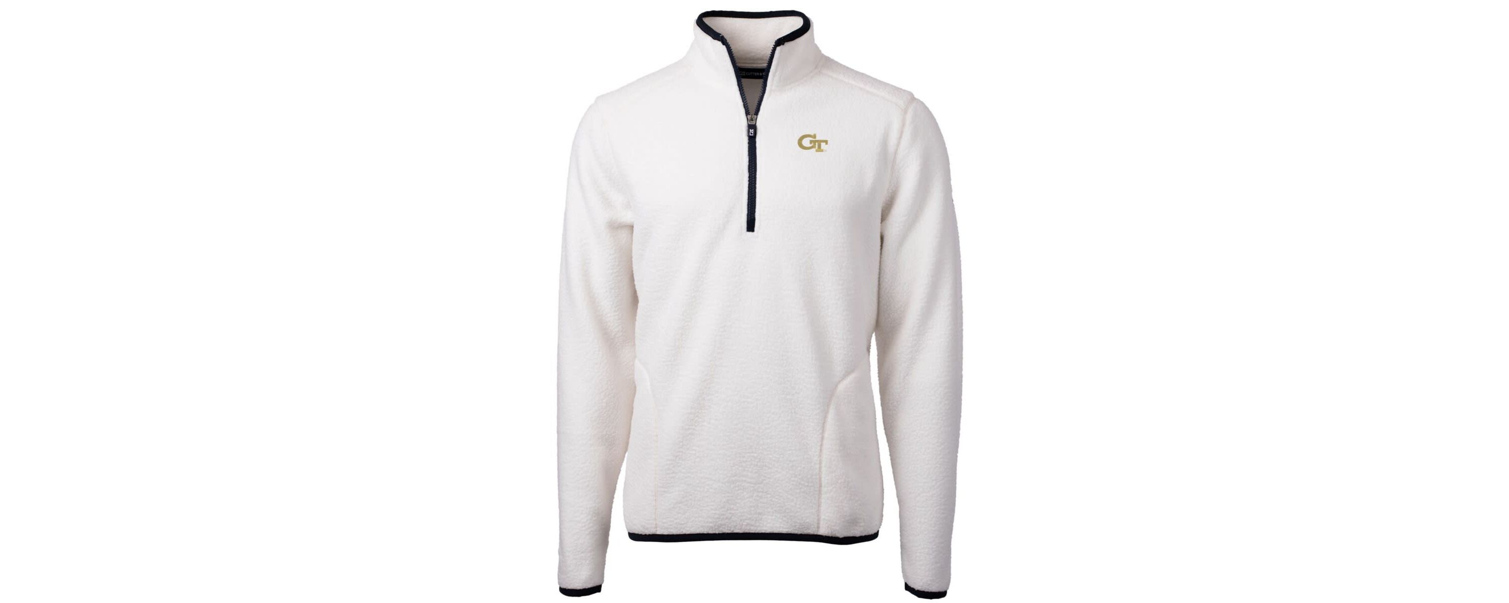 Georgia Tech Yellow Jackets NCAA Georgia Tech Jackets Team Logo Cascade Eco Sherpa Fleece Quarter-Zip Pullover Jacket