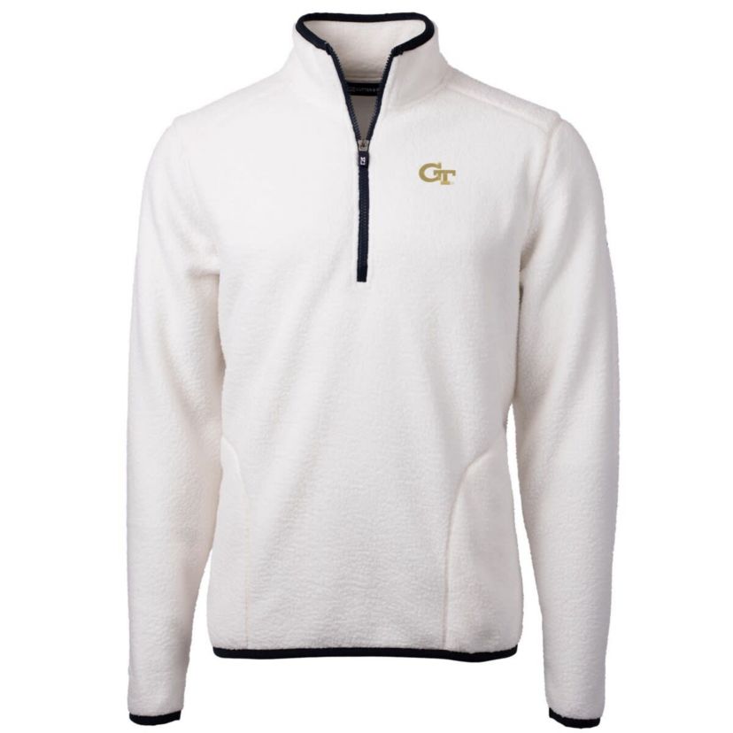 Georgia Tech Yellow Jackets NCAA Georgia Tech Jackets Team Logo Cascade Eco Sherpa Fleece Quarter-Zip Pullover Jacket
