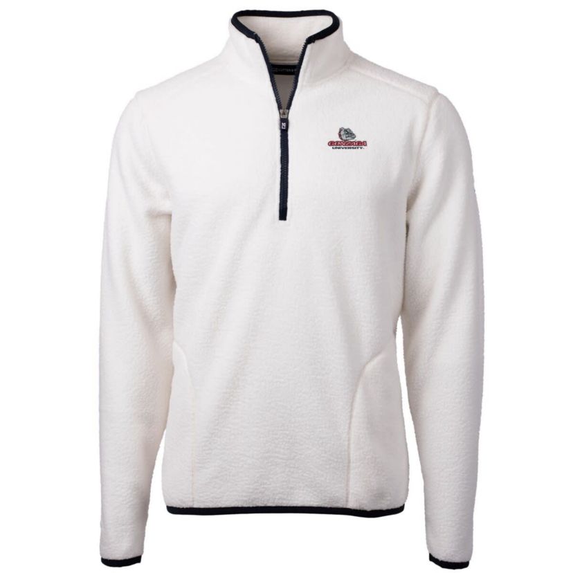 Gonzaga University Bulldogs NCAA Gonzaga Bulldogs Team Logo Cascade Eco Sherpa Fleece Quarter-Zip Pullover Jacket