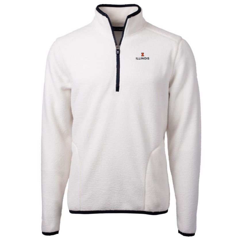 NCAA Illinois Fighting Illini Team Logo Cascade Eco Sherpa Fleece Quarter-Zip Pullover Jacket