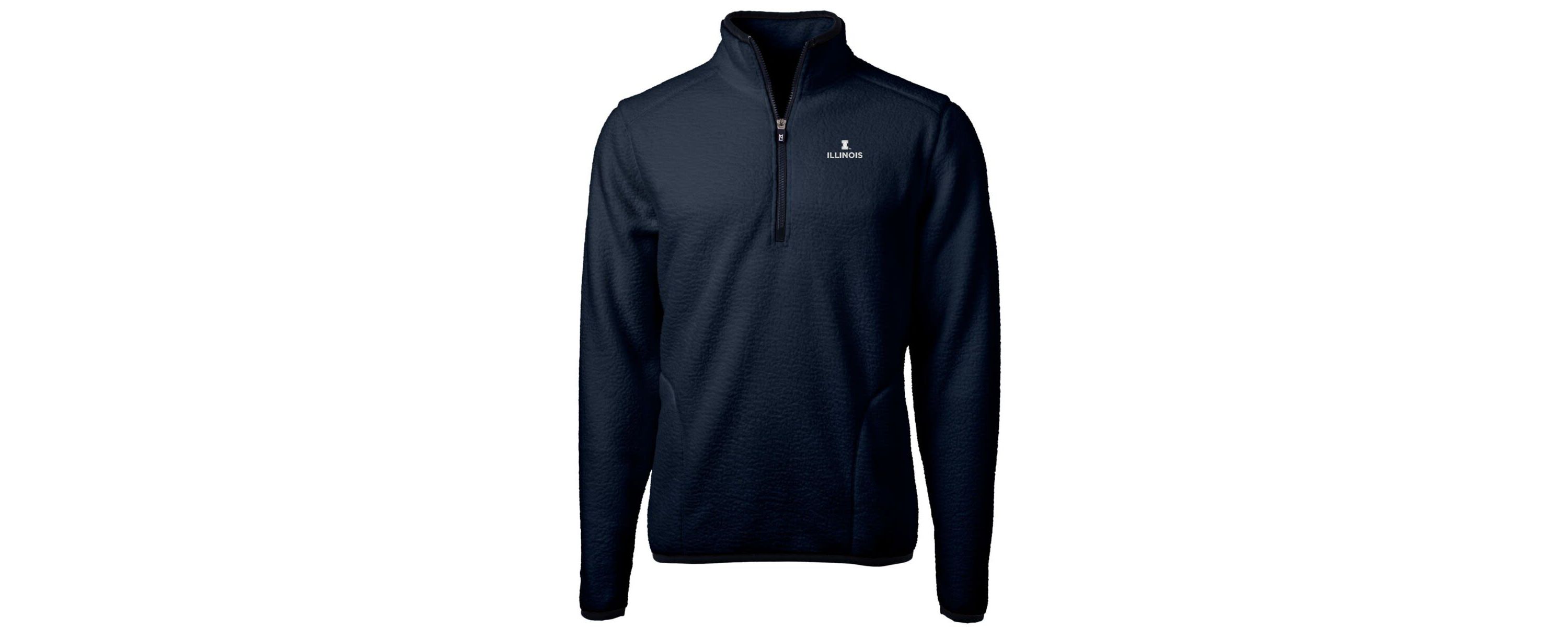 NCAA Illinois Fighting Illini Team Logo Cascade Eco Sherpa Fleece Quarter-Zip Pullover Jacket