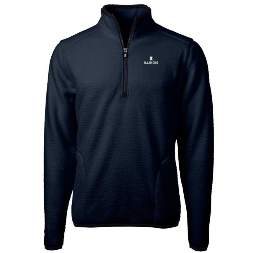 NCAA Illinois Fighting Illini Team Logo Cascade Eco Sherpa Fleece Quarter-Zip Pullover Jacket