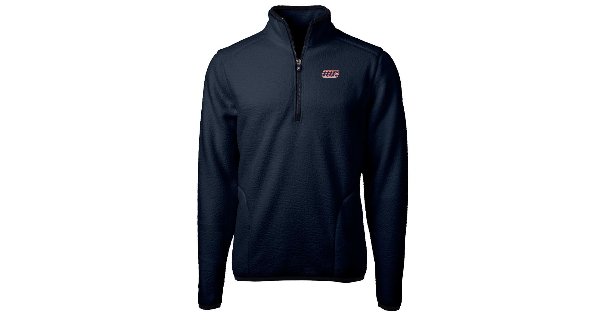 NCAA UIC Flames Team Logo Cascade Eco Sherpa Fleece Quarter-Zip Pullover Jacket