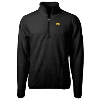 NCAA Iowa Hawkeyes Team Logo Cascade Eco Sherpa Fleece Quarter-Zip Pullover Jacket