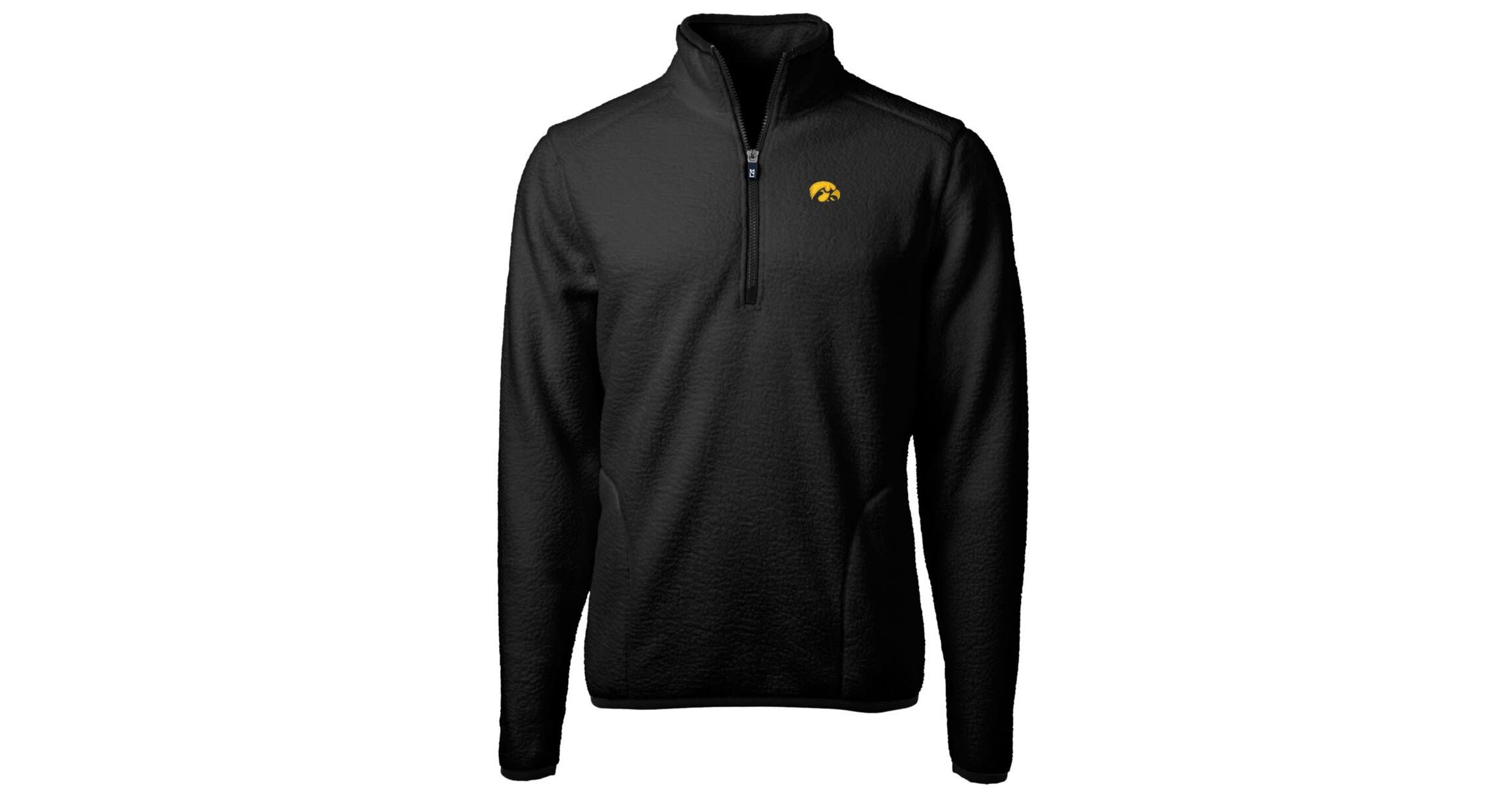 NCAA Iowa Hawkeyes Team Logo Cascade Eco Sherpa Fleece Quarter-Zip Pullover Jacket
