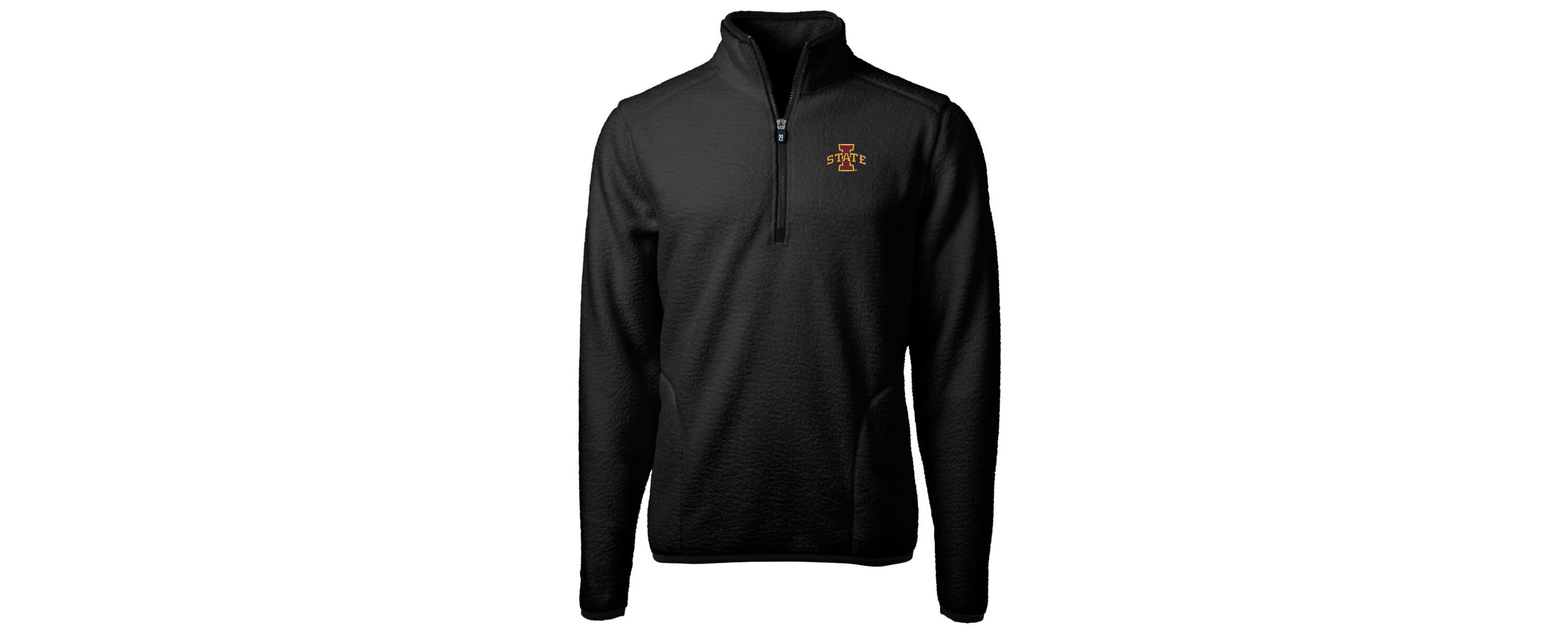 NCAA Iowa State Cyclones Team Logo Cascade Eco Sherpa Fleece Quarter-Zip Pullover Jacket