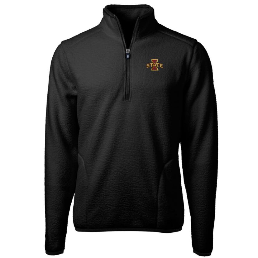 NCAA Iowa State Cyclones Team Logo Cascade Eco Sherpa Fleece Quarter-Zip Pullover Jacket