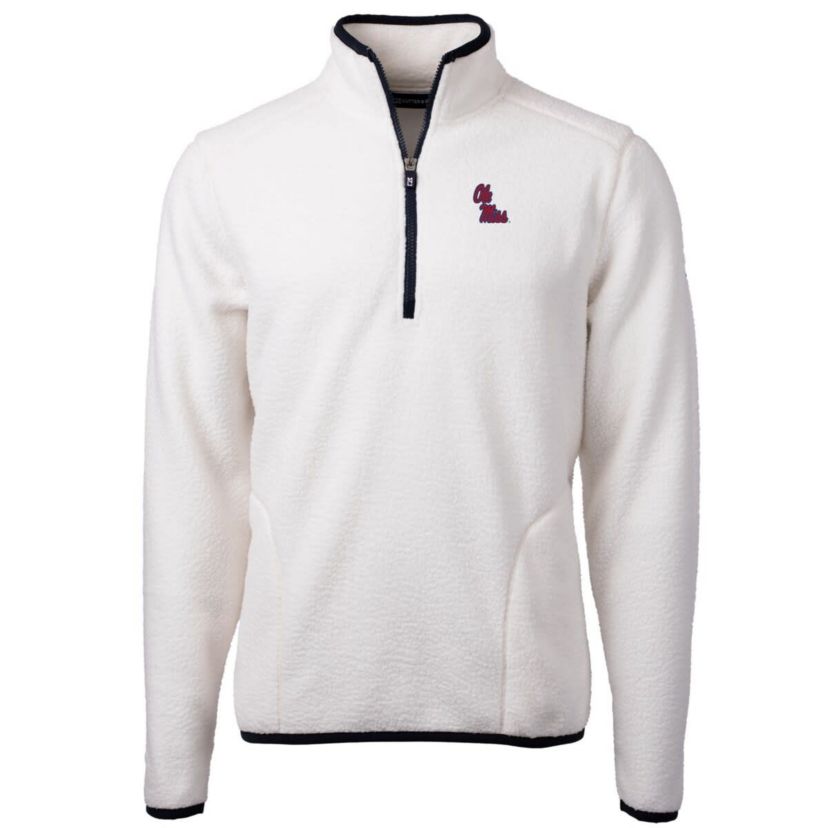 NCAA Ole Miss Rebels Team Logo Cascade Eco Sherpa Fleece Quarter-Zip Pullover Jacket