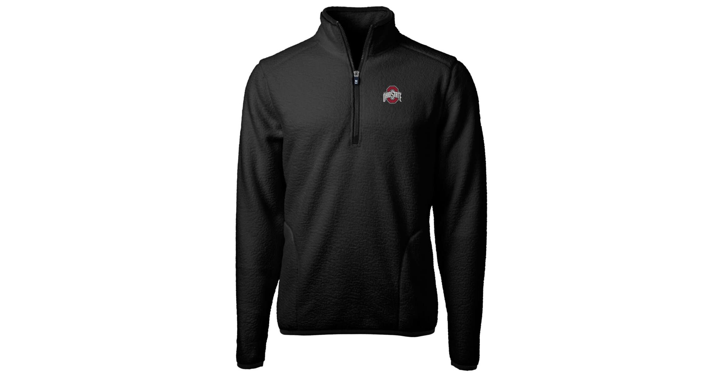 NCAA Ohio State Buckeyes Team Logo Cascade Eco Sherpa Fleece Quarter-Zip Pullover Jacket