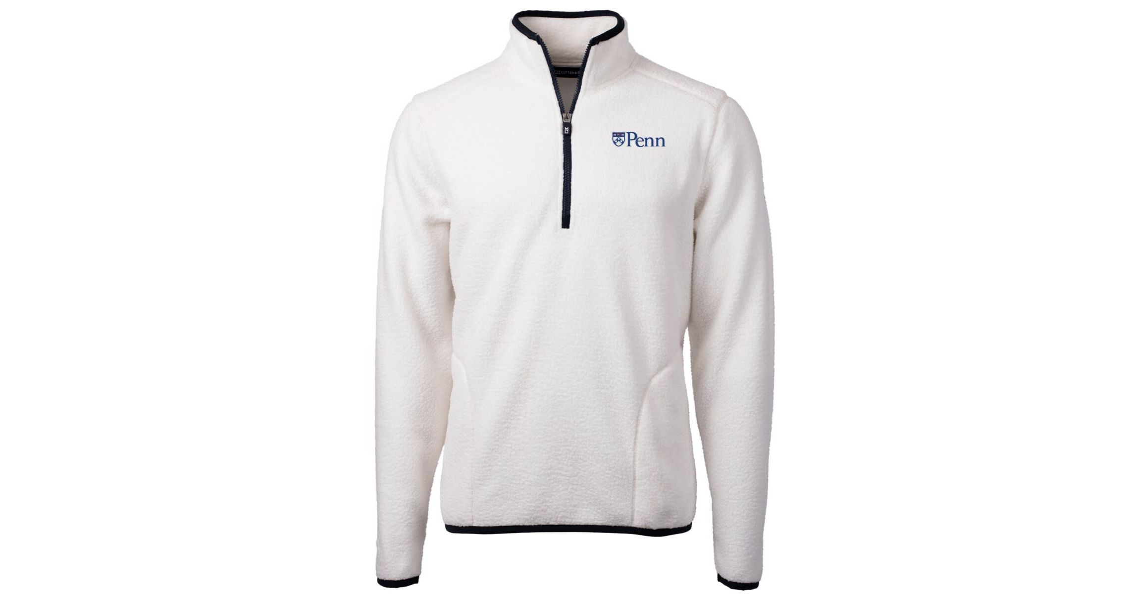 NCAA Pennsylvania Quakers Team Logo Cascade Eco Sherpa Fleece Quarter-Zip Pullover Jacket