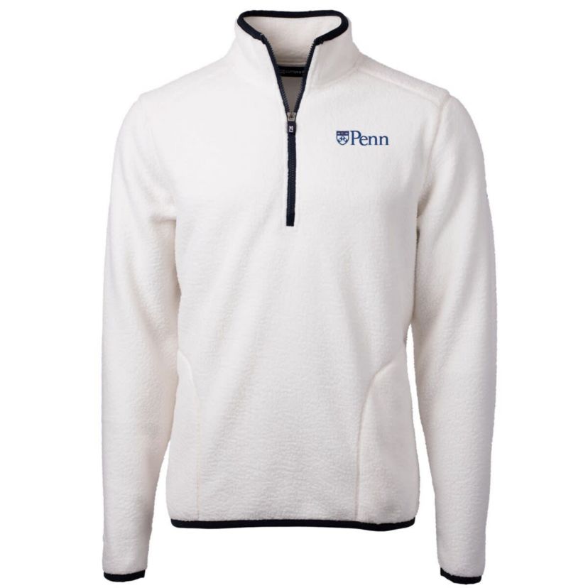 NCAA Pennsylvania Quakers Team Logo Cascade Eco Sherpa Fleece Quarter-Zip Pullover Jacket