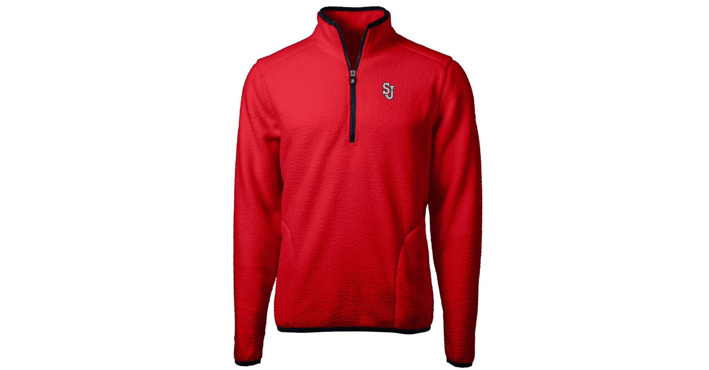 St. Johns Red Storm NCAA St. Johns Storm Team Logo Cascade Eco Sherpa Fleece Quarter-Zip Pullover Jacket