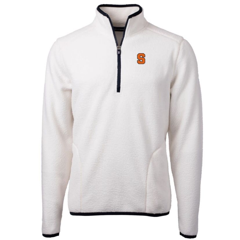 Syracuse Orange NCAA Syracuse Team Logo Cascade Eco Sherpa Fleece Quarter-Zip Pullover Jacket